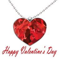 Valentines Day heart pendant on white background text day N2