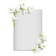 Vector template with snowdrop flowers for the inscription