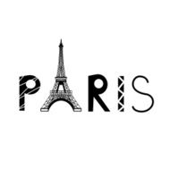 PARIS sign with Eiffel Tower N2