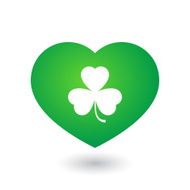 Heart with clover icon