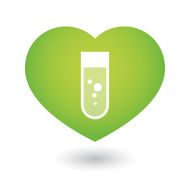 Heart icon with a chemical test rube