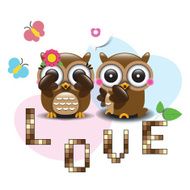 Couple of owls in love