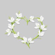 Floral heart with snowdrops