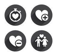 Valentine day icons Love heart timer sign N12
