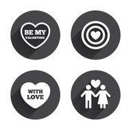 Valentine day love icons Target aim with heart N14