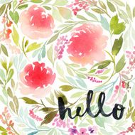 Greeting card Floral background Watercolor painting Handmade N2