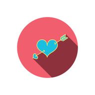 Love heart icon Amour arrow sign N10
