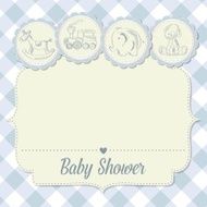 baby boy shower card with retro toys N7