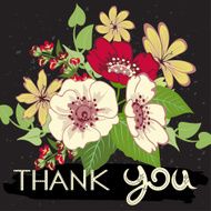 Thank you Design with floral composition