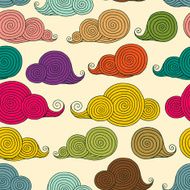 pattern with cartoon clouds N2