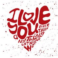 Hand drawn lettering romantic inspiration quote text i love you
