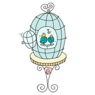 cute birds in a cage