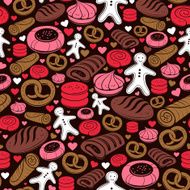 Candy seamless pattern Set of sweet bakery icons N2