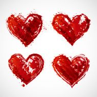 Grunge heart collection on white