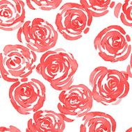 red watercolor roses and cute little flowers seamless pattern N2
