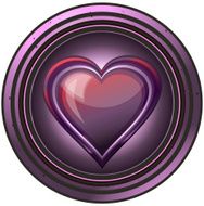 Heart on a round Stone Vector Illustration