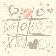 vector Tic Tac Toe Hearts Valentine background The valentines day N2