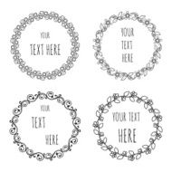 Hand drawn floral wreaths