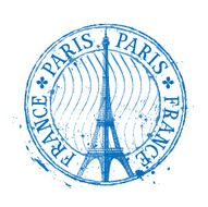 Paris vector logo design template Eiffel Tower drawn in a