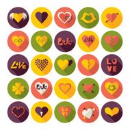 Flat concept design with shadow collection hearts N16