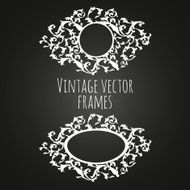 Vintage vector frames on chalkboard background