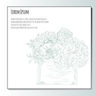 Vector romantic invitation template with blue floral composition