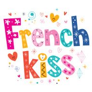 French kiss type lettering decorative text