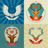 Set of Greeting cards about love