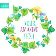 Watercolor floral wreaths with summer flowers