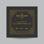 Wedding Invitation Card - Art Deco Vintage Style N2