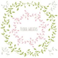 Vector set of two floral wreathes with leaves N2
