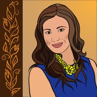 Portrait of brunette girl with a gentle smile
