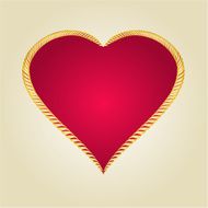 Gold frame in the shape of heart Vector