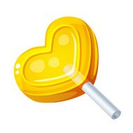 Detailed Icon Heart Lollipop isolated on white background