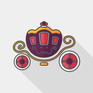 wedding carriage flat icon with long shadow eps10 N5