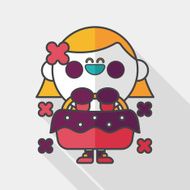 wedding flower girl flat icon with long shadow eps10 N11