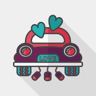 wedding car flat icon with long shadow eps10 N17