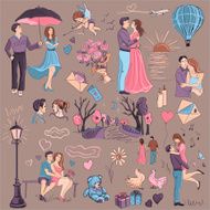 Hand drawn Love Story illustration