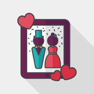 wedding photo flat icon with long shadow eps10 N14