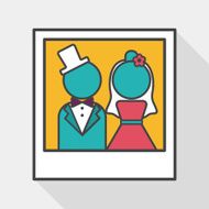 wedding photo flat icon with long shadow eps10 N15