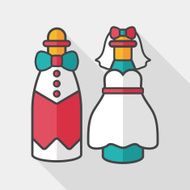 wedding couple flat icon with long shadow eps10 N43