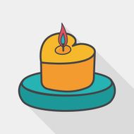 Valentine's Day candle flat icon with long shadow eps10 N13