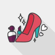 valentine's day girl costume flat icon with long shadow eps10 N5