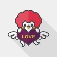 Valentine's Day cupid flat icon with long shadow eps10 N9
