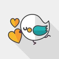 Valentine's Day lover bird flat icon with long shadow eps10 N27