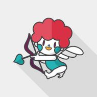 Valentine's Day cupid flat icon with long shadow eps10 N10