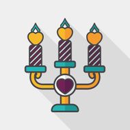 Valentine's Day candle flat icon with long shadow eps10 N14