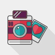Valentine's Day photo flat icon with long shadow eps10 N5