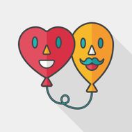Valentine's Day ballons flat icon with long shadow eps10 N5
