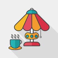 coffee time flat icon with long shadow eps10 N14